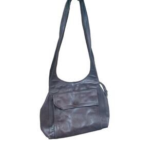 Vintage Fossil Leather 75082 Brown Shoulder Bag Handbag Purse Double Handle
